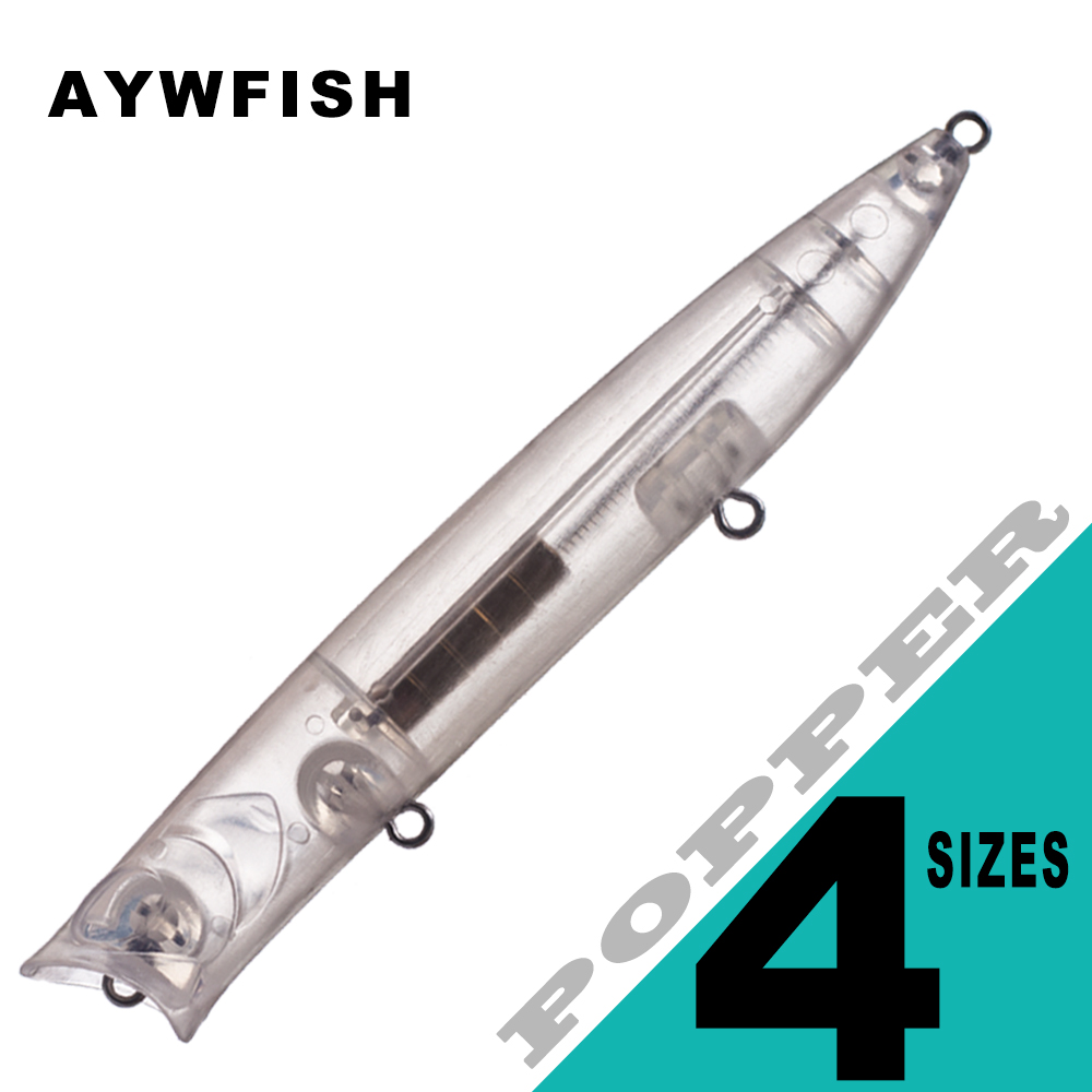 Fishing Lure Popper - AYWFISH Floating Unpainted Hard Bait Artificial