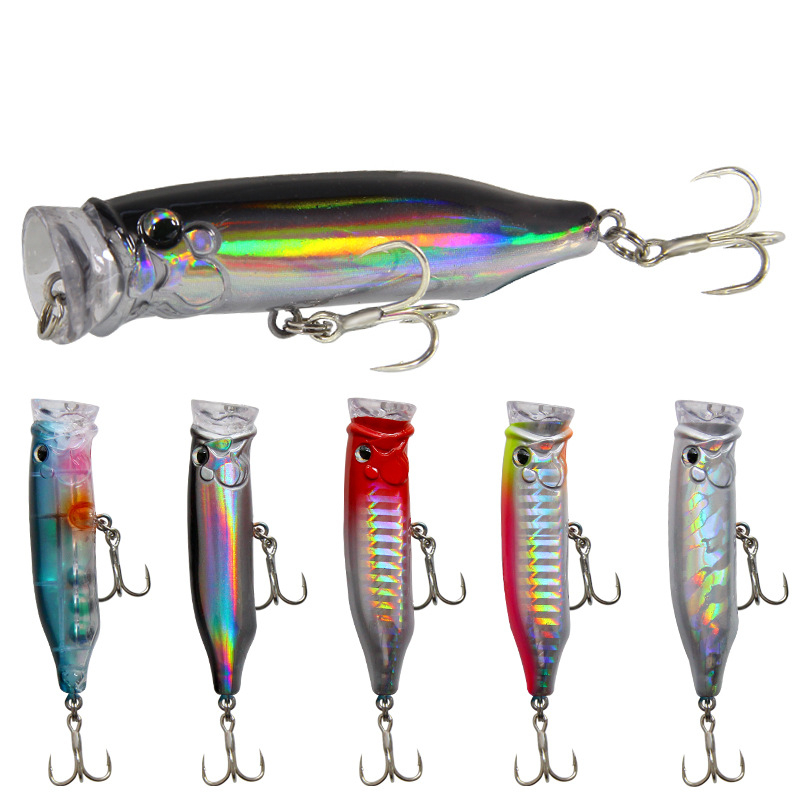 Fishing Lure Popper - 5Pcs Topwater Popper Fishing Lures 7cm