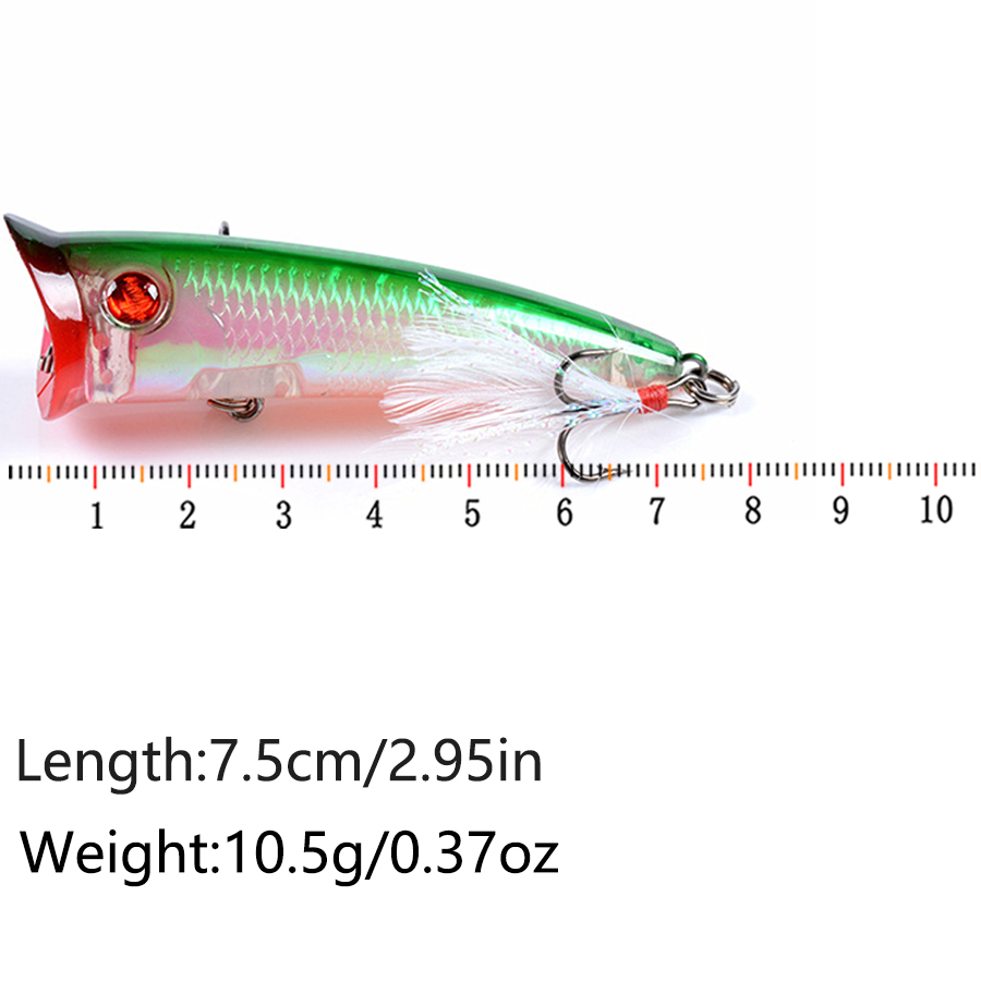 4pcs Topwater Floating Crankba - Fishing Lure Popper 评论和价格
