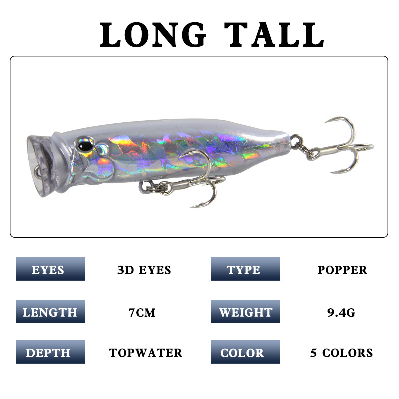 5Pcs Topwater Popper Fishing L - Fishing Lure Popper 评论和价格