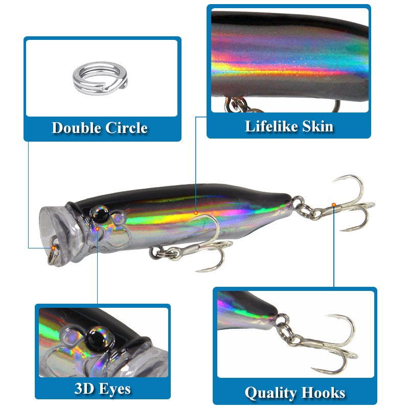5Pcs Topwater Popper Fishing L - Fishing Lure Popper 评论和价格