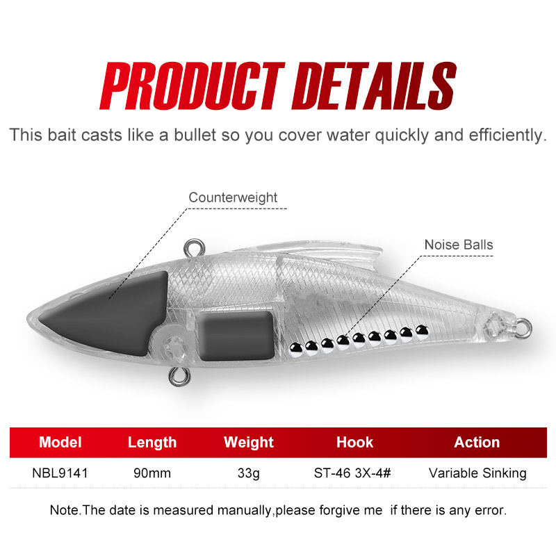 Noeby 3 Pieces 90mm 33g Sinkin - Fishing Lure Crankbait 评论和价格