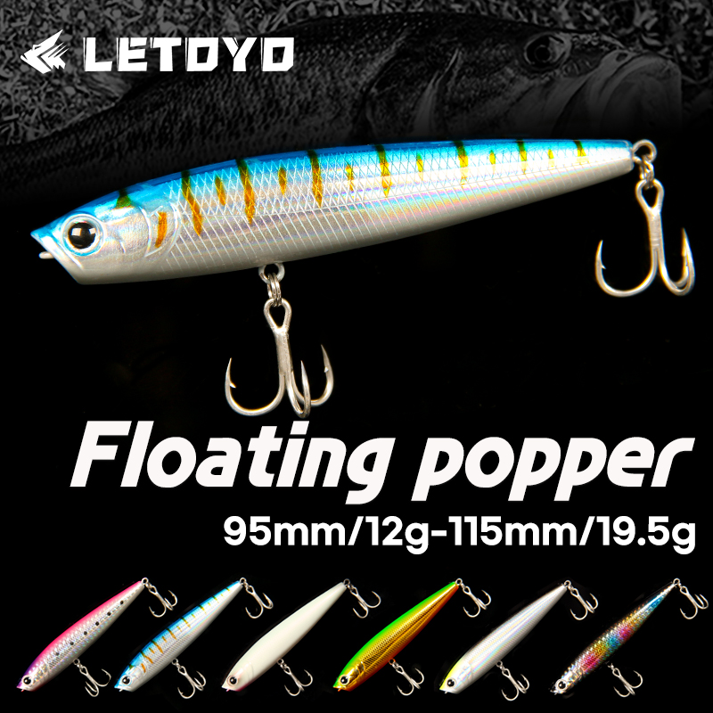 LETOYO 12g/19.5g Floating Popp - Fishing Lure Popper 评论和价格